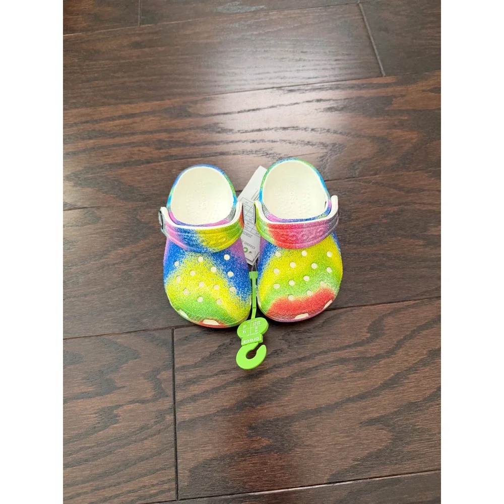 Crocs Toddler Classic Spray Dye Clog Rainbow Multi Color 208094-94S Size C6